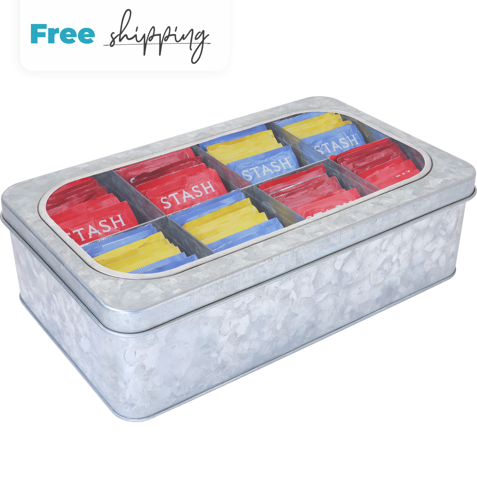 Galvanized Tea Bag Holder Organizer by Saratoga Home